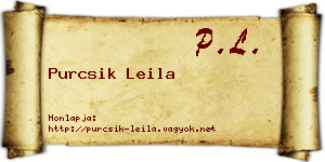 Purcsik Leila névjegykártya